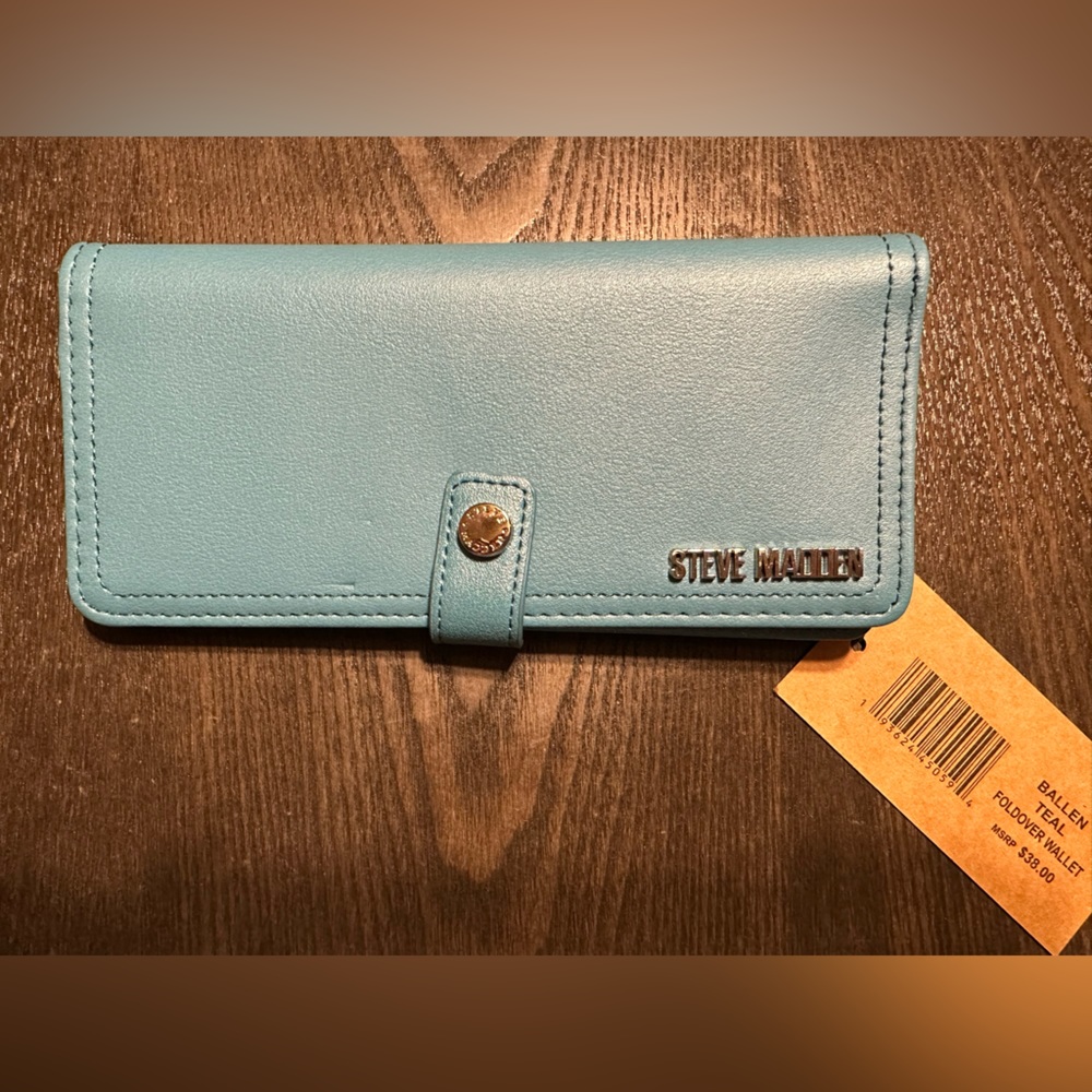 Steve Madden Teal Fold-over wallet NWT